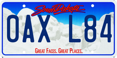 SD license plate 0AXL84
