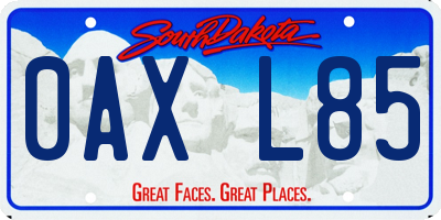 SD license plate 0AXL85