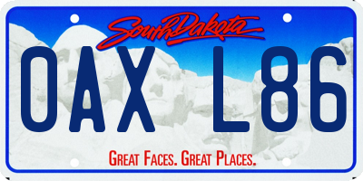 SD license plate 0AXL86