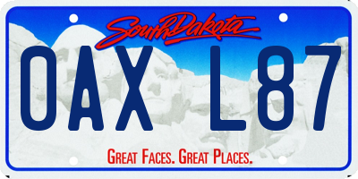 SD license plate 0AXL87