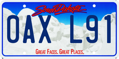 SD license plate 0AXL91