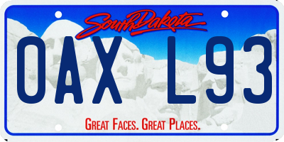 SD license plate 0AXL93