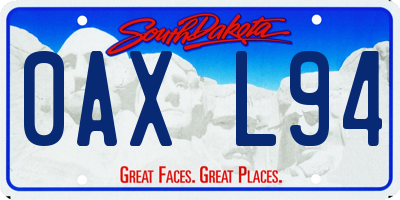 SD license plate 0AXL94