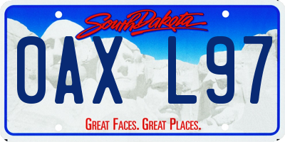 SD license plate 0AXL97