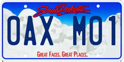 SD license plate 0AXM01
