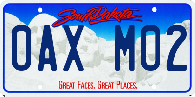 SD license plate 0AXM02