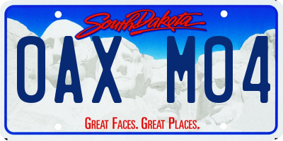 SD license plate 0AXM04