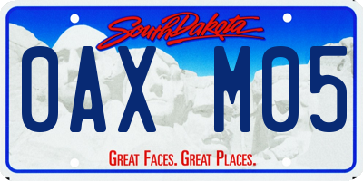 SD license plate 0AXM05