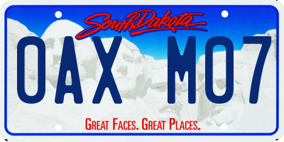 SD license plate 0AXM07