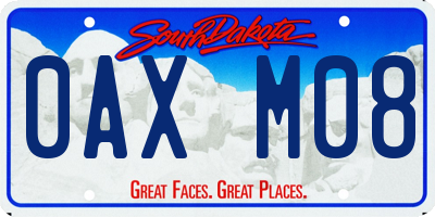 SD license plate 0AXM08