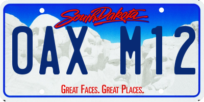 SD license plate 0AXM12
