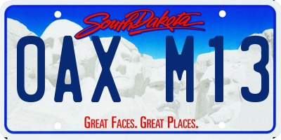 SD license plate 0AXM13