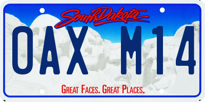 SD license plate 0AXM14