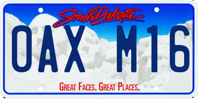 SD license plate 0AXM16