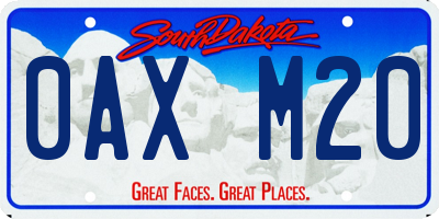 SD license plate 0AXM20