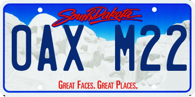 SD license plate 0AXM22