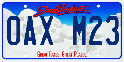 SD license plate 0AXM23