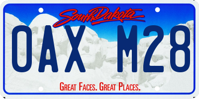 SD license plate 0AXM28