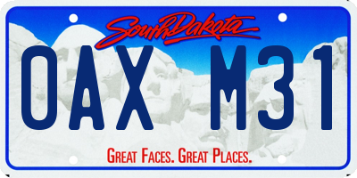 SD license plate 0AXM31