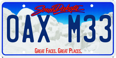 SD license plate 0AXM33