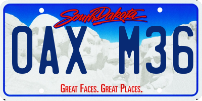SD license plate 0AXM36
