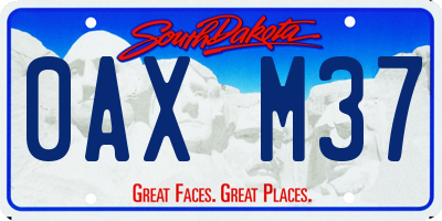 SD license plate 0AXM37