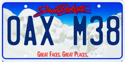 SD license plate 0AXM38