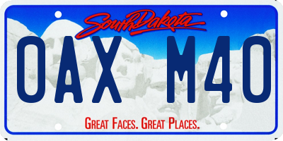SD license plate 0AXM40