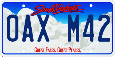 SD license plate 0AXM42