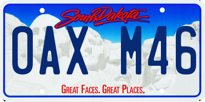 SD license plate 0AXM46
