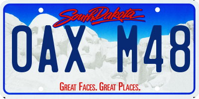 SD license plate 0AXM48
