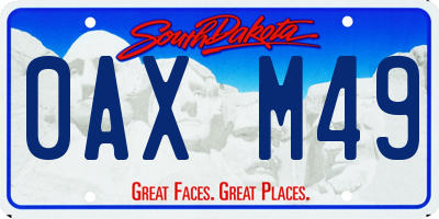 SD license plate 0AXM49