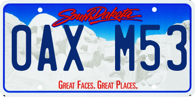 SD license plate 0AXM53