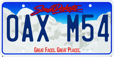 SD license plate 0AXM54