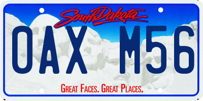 SD license plate 0AXM56