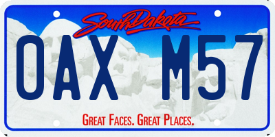 SD license plate 0AXM57