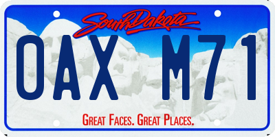 SD license plate 0AXM71