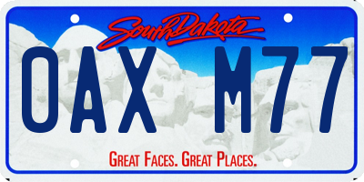 SD license plate 0AXM77