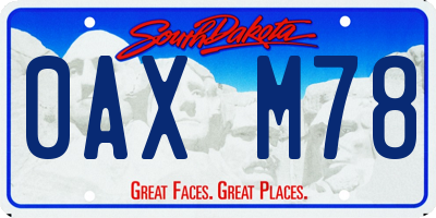 SD license plate 0AXM78