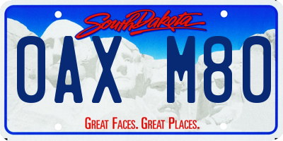 SD license plate 0AXM80