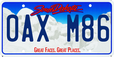 SD license plate 0AXM86