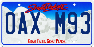 SD license plate 0AXM93