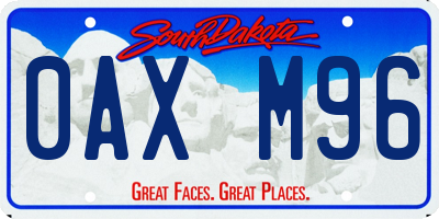 SD license plate 0AXM96