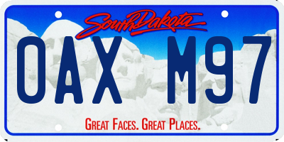 SD license plate 0AXM97