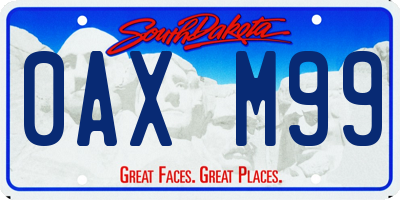 SD license plate 0AXM99