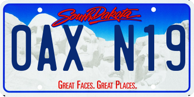 SD license plate 0AXN19