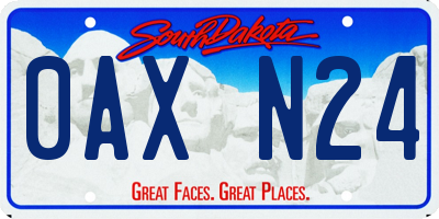 SD license plate 0AXN24