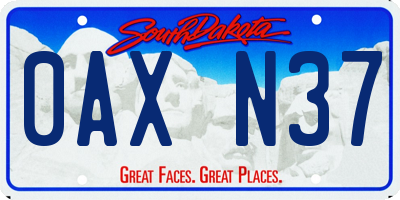 SD license plate 0AXN37