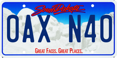SD license plate 0AXN40