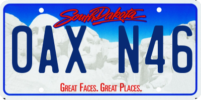 SD license plate 0AXN46